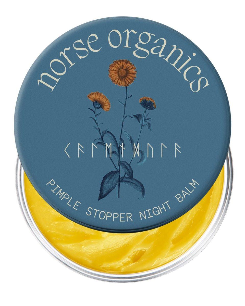 Norse Organics Pimple Stopper Night Balm – Akne-Nachtpflege zur Beruhigung geröteter Haut mit natürlichen bioaktiven Inhaltsstoffen – Dermatologisch empfohlen – 1 oz