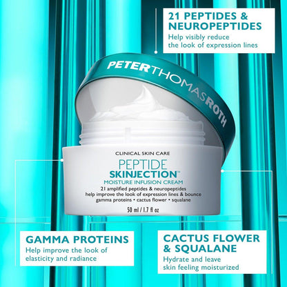 Peter Thomas Roth Full-Size Peptide Skinjection™ Solutions 2-teiliges Gesichts- & Augen-Set – Anti-Aging Peptid-Hautpflege-Set mit Augencreme und Feuchtigkeitscreme