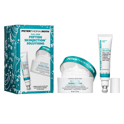 Peter Thomas Roth Full-Size Peptide Skinjection™ Solutions 2-teiliges Gesichts- & Augen-Set – Anti-Aging Peptid-Hautpflege-Set mit Augencreme und Feuchtigkeitscreme