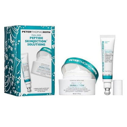 Peter Thomas Roth Full-Size Peptide Skinjection™ Solutions 2-teiliges Gesichts- & Augen-Set – Anti-Aging Peptid-Hautpflege-Set mit Augencreme und Feuchtigkeitscreme