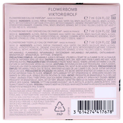 Viktor & Rolf Flowerbomb Trio Set – 3 Mini EDPs: Flowerbomb, Ruby Orchid, Tiger Lily (je 0,24 Fl Oz) – Damenparfüm-Set