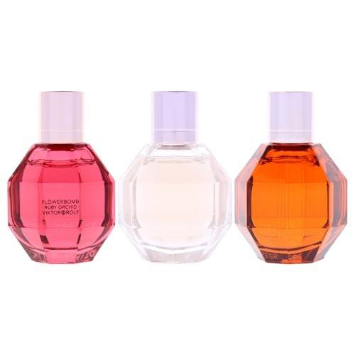 Viktor & Rolf Flowerbomb Trio Set – 3 Mini EDPs: Flowerbomb, Ruby Orchid, Tiger Lily (je 0,24 Fl Oz) – Damenparfüm-Set