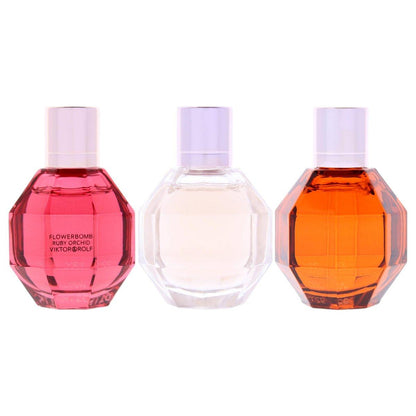 Viktor & Rolf Flowerbomb Trio Set – 3 Mini EDPs: Flowerbomb, Ruby Orchid, Tiger Lily (je 0,24 Fl Oz) – Damenparfüm-Set