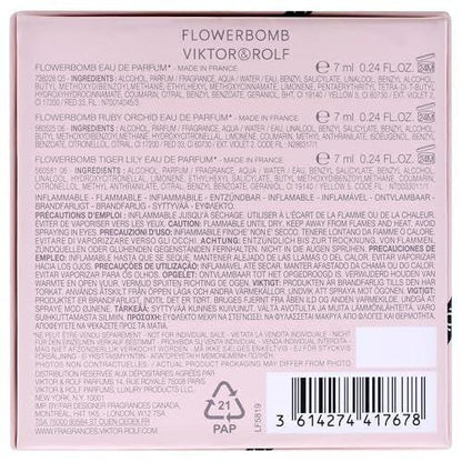 Viktor & Rolf Flowerbomb Trio Set – 3 Mini EDPs: Flowerbomb, Ruby Orchid, Tiger Lily (je 0,24 Fl Oz) – Damenparfüm-Set