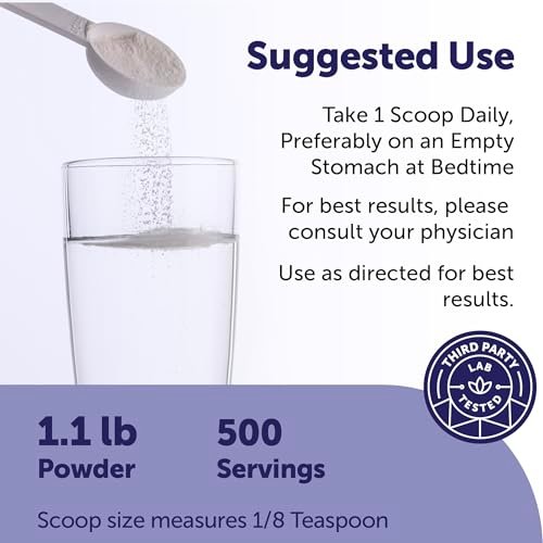 Micro Ingredients Glycin-Pulver, 500 g (1,1 Pfund), 1000 mg Glycin pro Portion, wasserlöslich