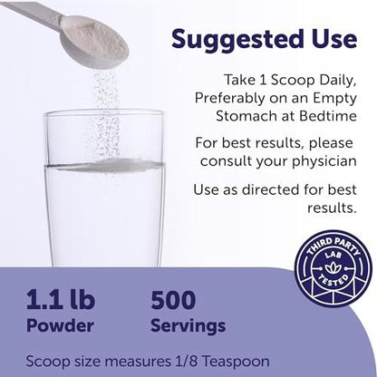 Micro Ingredients Glycin-Pulver, 500 g (1,1 Pfund), 1000 mg Glycin pro Portion, wasserlöslich