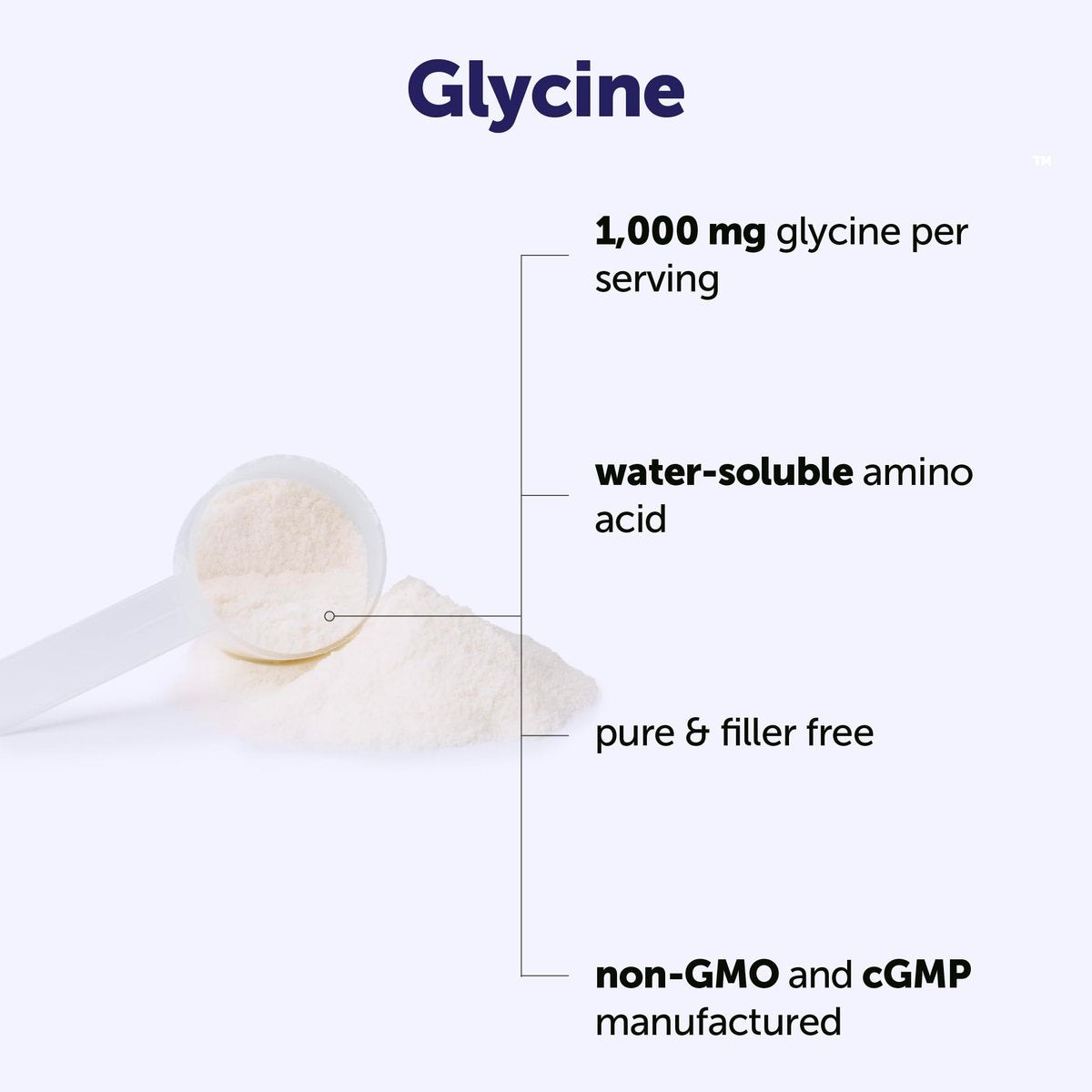 Micro Ingredients Glycin-Pulver, 500 g (1,1 Pfund), 1000 mg Glycin pro Portion, wasserlöslich