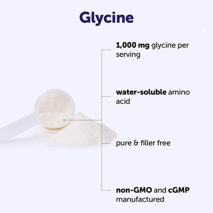 Micro Ingredients Glycin-Pulver, 500 g (1,1 Pfund), 1000 mg Glycin pro Portion, wasserlöslich