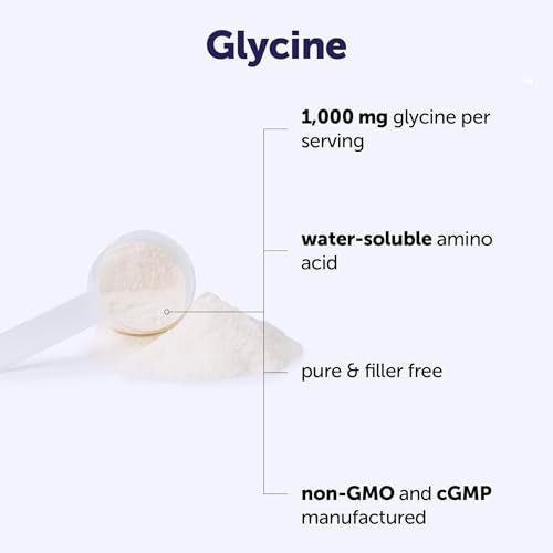 Micro Ingredients Glycin-Pulver, 500 g (1,1 Pfund), 1000 mg Glycin pro Portion, wasserlöslich