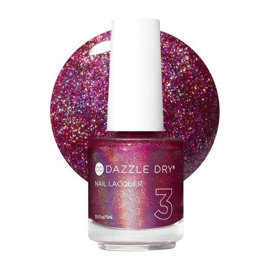 Dazzle Dry Nagellack (Schritt 3) - Beauty Sleep - Holografisches Dunkelfuchsia, volle Deckkraft (0,5 fl oz)