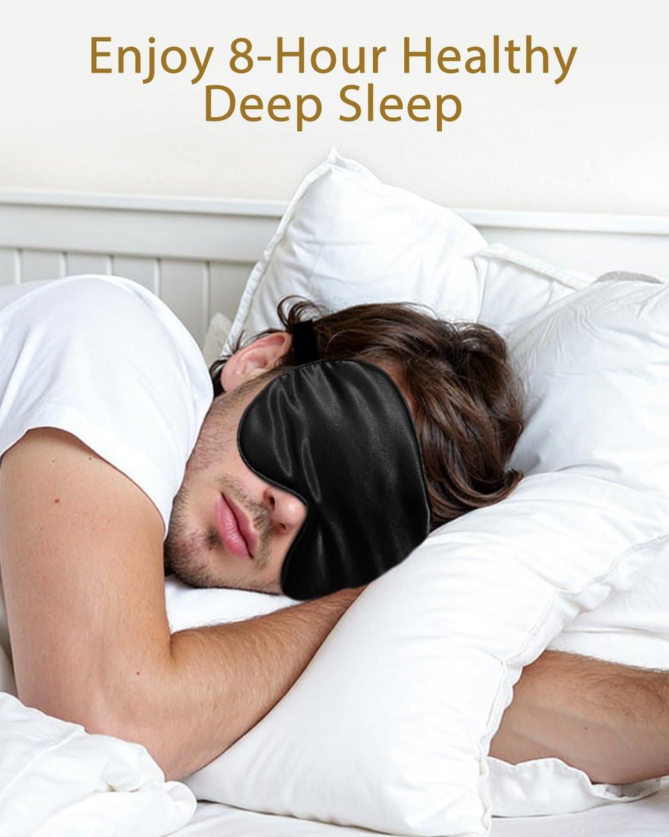 4er-Pack Seidige Schlafmasken für Damen und Herren – JroyJoy 100% blickdicht und superweich für erholsamen Schlaf, mit verstellbarem Riemen, Satin-Augenmaske für Seitenschläfer, Reise-Augenabdeckung (004 Schwarz*4 Stück)