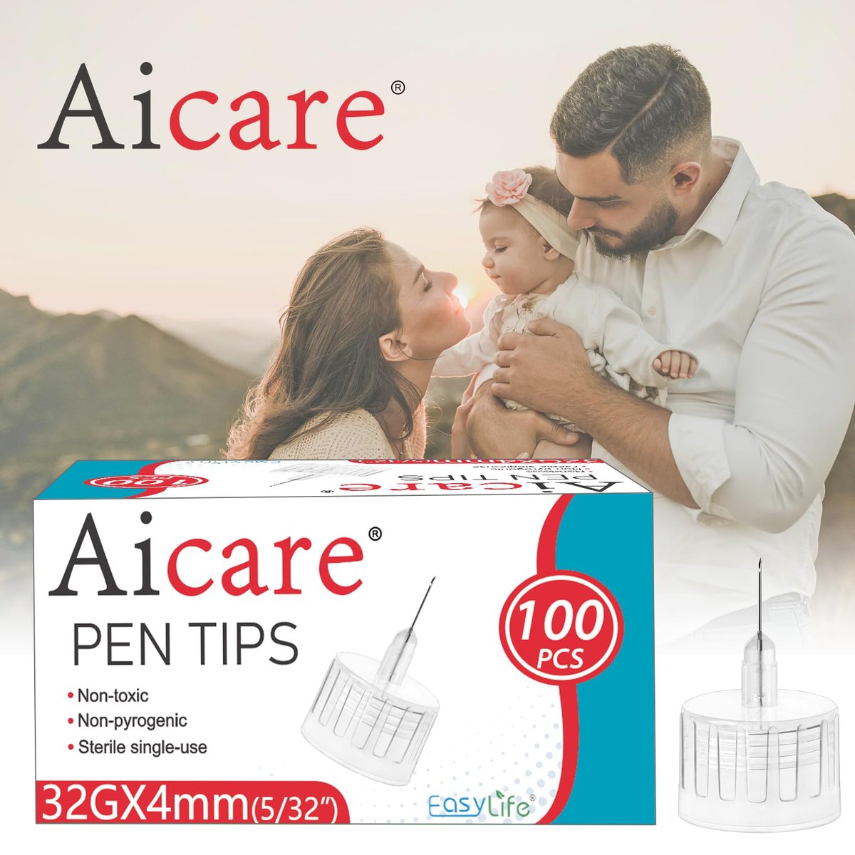 Pen Tips 32G x 4mm, Universelle Passform, 100 Stk./Box, Bequem, Extradünn
