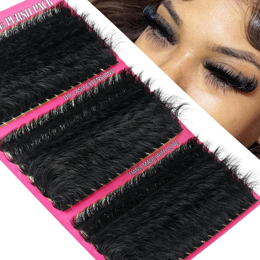 Hiklasy Wimpern Cluster 12-22mm 260D Volumen Fake Wimpern D+ Curve, 288 Stück Wispy Wimpern Verlängerung, Wiederverwendbare DIY Wimpern Cluster