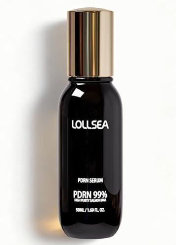 Lollsea PDRN Serum mit 99% reinem Lachs-DNA, Anti-Aging Glow-Plumping-Gesichtsserum mit Ceramid NP, straffend, verbessert die Elastizität, gleicht den Ton aus, repariert die Barriere, feuchtigkeitsspendend & hydratisierend, 50 ml