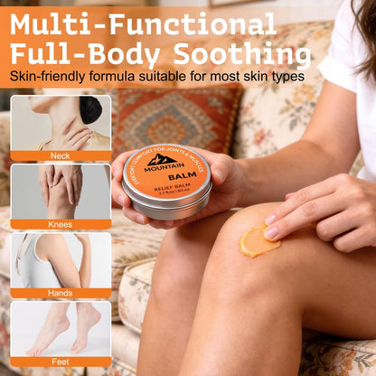 2er-Pack Mountain 3xBalm – Natürliche Gelenkpflege, beruhigende Massagecreme, nicht fettend, schnell einziehend für Damen und Herren