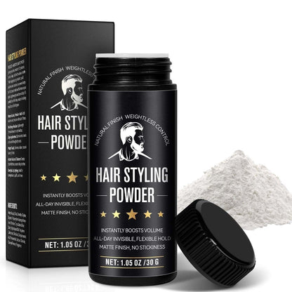 LEISGOTO Haarstyling-Puder, Haar-Textur-Puder für Männer, verleiht Volumen und Textur, unsichtbarer, flexibler Halt, langanhaltend, mattes Finish, keine Klebrigkeit 30g