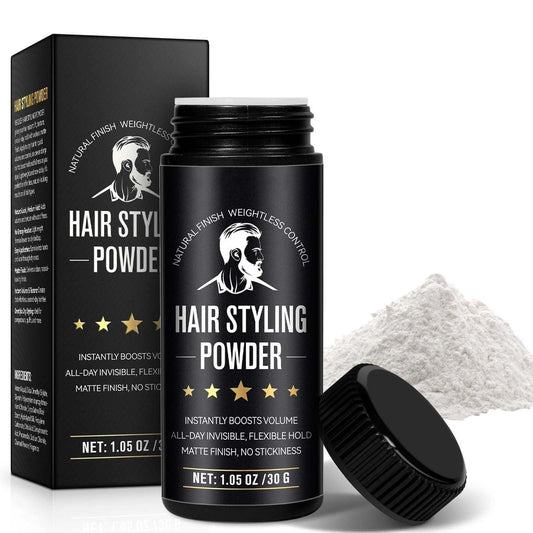 LEISGOTO Haarstyling-Puder, Haar-Textur-Puder für Männer, verleiht Volumen und Textur, unsichtbarer, flexibler Halt, langanhaltend, mattes Finish, keine Klebrigkeit 30g
