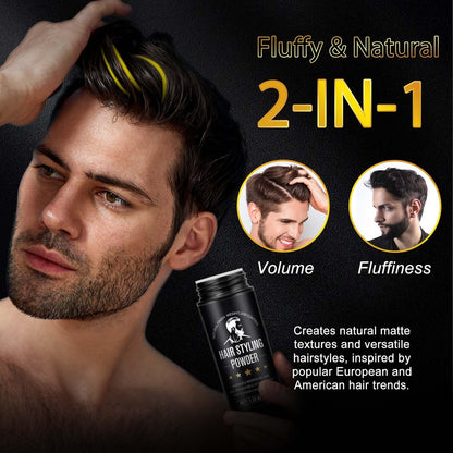 LEISGOTO Haarstyling-Puder, Haar-Textur-Puder für Männer, verleiht Volumen und Textur, unsichtbarer, flexibler Halt, langanhaltend, mattes Finish, keine Klebrigkeit 30g