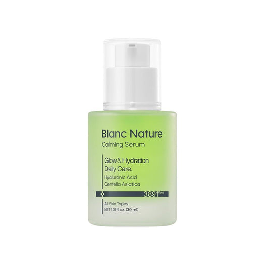 Blanc Nature Beruhigendes Serum – Feuchtigkeitsspendend & Hautberuhigend mit Hyaluronsäure, Centella Asiatica & Panthenol – Koreanische Hautpflege für Glass Skin – 30 ml