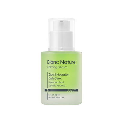 Blanc Nature Beruhigendes Serum – Feuchtigkeitsspendend & Hautberuhigend mit Hyaluronsäure, Centella Asiatica & Panthenol – Koreanische Hautpflege für Glass Skin – 30 ml