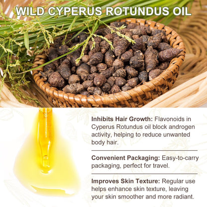 Cyperus Rotundus Öl – Premium Zyperngrasöl für sanfte Haarentfernung, Porenverfeinerung und glatte Haut