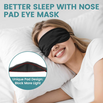 UGODAR 20 Stück Schlafmasken Set - Lichtdicht mit Nasensteg & verstellbarem Band, Bequeme Atmungsaktive Partygeschenke für Teambuilding Reisen, Schwarze Augenabdeckung für Frauen Männer