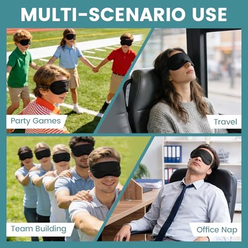 UGODAR 20 Stück Schlafmasken Set - Lichtdicht mit Nasensteg & verstellbarem Band, Bequeme Atmungsaktive Partygeschenke für Teambuilding Reisen, Schwarze Augenabdeckung für Frauen Männer