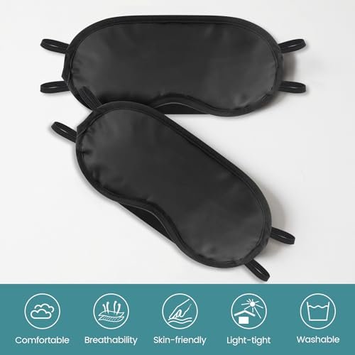 UGODAR 20 Stück Schlafmasken Set - Lichtdicht mit Nasensteg & verstellbarem Band, Bequeme Atmungsaktive Partygeschenke für Teambuilding Reisen, Schwarze Augenabdeckung für Frauen Männer