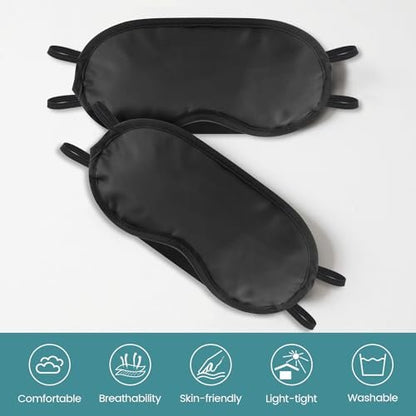 UGODAR 20 Stück Schlafmasken Set - Lichtdicht mit Nasensteg & verstellbarem Band, Bequeme Atmungsaktive Partygeschenke für Teambuilding Reisen, Schwarze Augenabdeckung für Frauen Männer