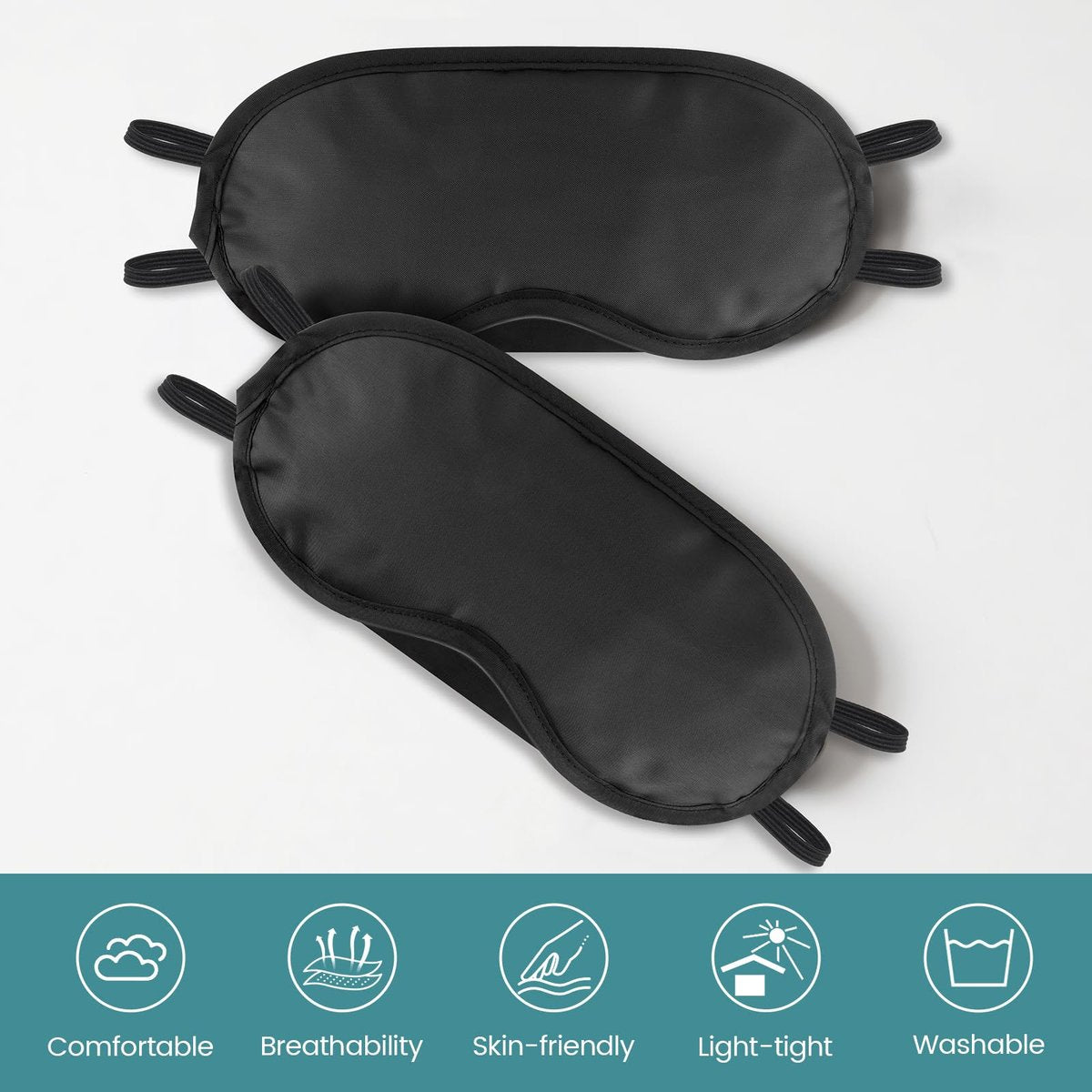 UGODAR 20 Stück Schlafmasken Set - Lichtdicht mit Nasensteg & verstellbarem Band, Bequeme Atmungsaktive Partygeschenke für Teambuilding Reisen, Schwarze Augenabdeckung für Frauen Männer