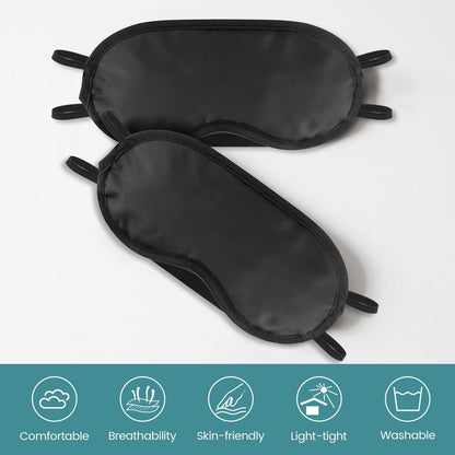 UGODAR 20 Stück Schlafmasken Set - Lichtdicht mit Nasensteg & verstellbarem Band, Bequeme Atmungsaktive Partygeschenke für Teambuilding Reisen, Schwarze Augenabdeckung für Frauen Männer