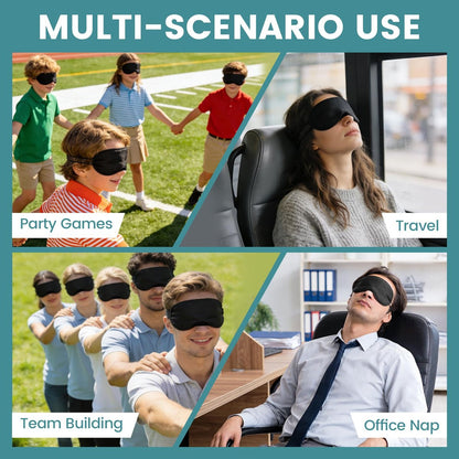 UGODAR 20 Stück Schlafmasken Set - Lichtdicht mit Nasensteg & verstellbarem Band, Bequeme Atmungsaktive Partygeschenke für Teambuilding Reisen, Schwarze Augenabdeckung für Frauen Männer