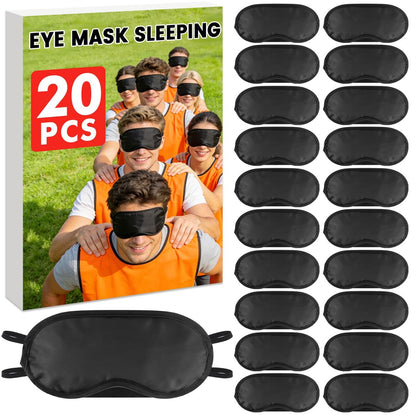 UGODAR 20 Stück Schlafmasken Set - Lichtdicht mit Nasensteg & verstellbarem Band, Bequeme Atmungsaktive Partygeschenke für Teambuilding Reisen, Schwarze Augenabdeckung für Frauen Männer