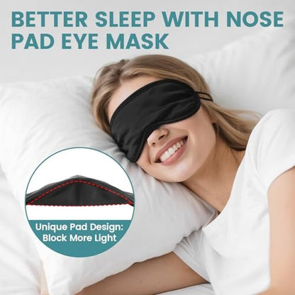 UGODAR 20 Stück Schlafmasken Set - Lichtdicht mit Nasensteg & verstellbarem Band, Bequeme Atmungsaktive Partygeschenke für Teambuilding Reisen, Schwarze Augenabdeckung für Frauen Männer
