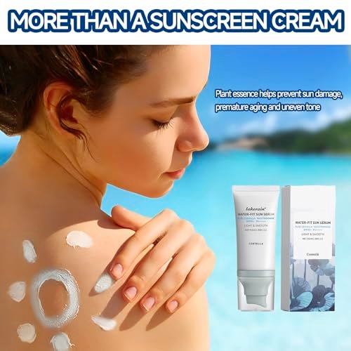 Centella Sonnenschutz SPF50+ PA++++, Lang anhaltender Schutz & Water-Fit Sonnenserum, Madagaskar Centella Sonnenschutz für alle Hauttypen und UV-Abwehr, Pflegend, Feuchtigkeitsspendend 50 ml
