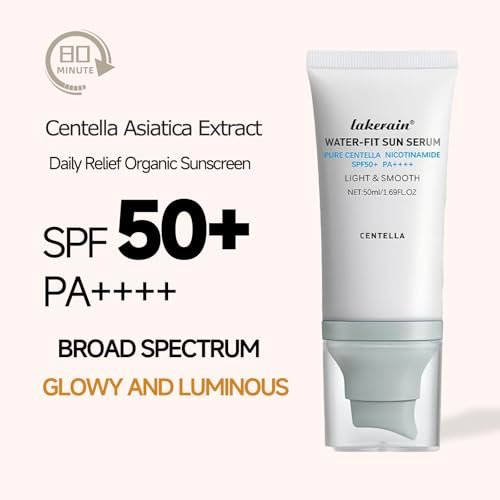 Centella Sonnenschutz SPF50+ PA++++, Lang anhaltender Schutz & Water-Fit Sonnenserum, Madagaskar Centella Sonnenschutz für alle Hauttypen und UV-Abwehr, Pflegend, Feuchtigkeitsspendend 50 ml