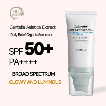 Centella Sonnenschutz SPF50+ PA++++, Lang anhaltender Schutz & Water-Fit Sonnenserum, Madagaskar Centella Sonnenschutz für alle Hauttypen und UV-Abwehr, Pflegend, Feuchtigkeitsspendend 50 ml