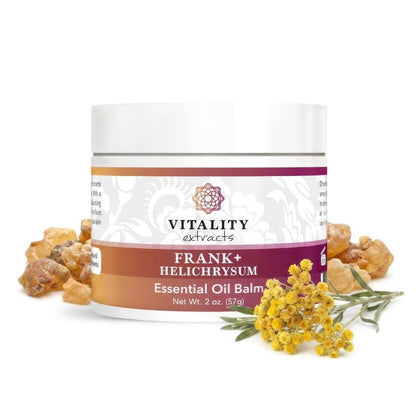 Vitality Extracts Frank+ Helichrysum Balsam – 2 oz, Frankincense Boswellia Serrata, Helichrysum Gymnocephalum, Natürliche Linderung, Hautberuhigung, Bienenwachs