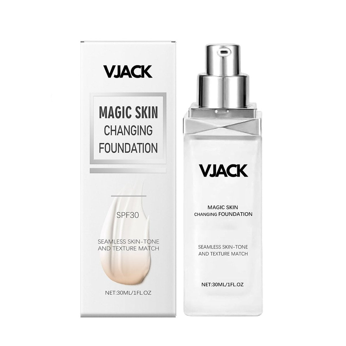 Color Changing Foundation für reife Haut, SPF 30 – Vollständig deckender Concealer, Medium Spectrum Foundation Make-up Creme, geeignet für alle Hauttypen (1 Stück)