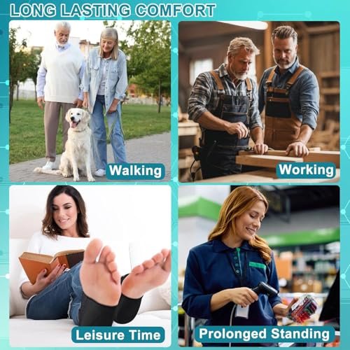 VEACAN Fersenschoner bei Plantarfasziitis, Fersenkissen für Schmerzlinderung & Achillessehnenunterstützung, Fersenpolster Einlagen für Gehen, Sport, Yoga, Zuhause (M 5-8/Damen 4.5-9)