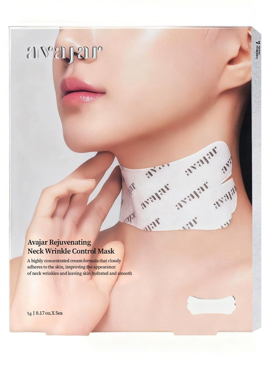 Avajar Collagen Neck Mask – PDRN Halsstraffung, Straffende & Liftende Maske mit Anti-Falten-Pflastern, Anti-Aging Behandlung mit Niacinamid, Ceramid & Hyaluronsäure, 5er-Pack