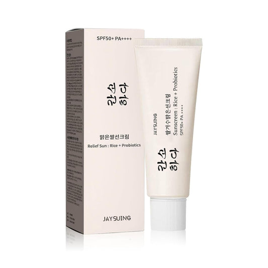 Relief Sun Bio-Sonnencreme SPF50, Relief Sun Rice Probiotics SPF50+, Koreanische Sonnencreme PA++++ für alle Hauttypen und UV-Schutz, pflegender Hautschutz, feuchtigkeitsspendende Hautpflege 1,7 fl oz/50 ml