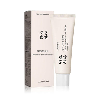 Relief Sun Bio-Sonnencreme SPF50, Relief Sun Rice Probiotics SPF50+, Koreanische Sonnencreme PA++++ für alle Hauttypen und UV-Schutz, pflegender Hautschutz, feuchtigkeitsspendende Hautpflege 1,7 fl oz/50 ml
