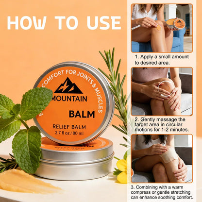 SQZRAN 2er-Pack Mountain Balm – Beruhigende Massagecreme für Knie, Füße, Rücken & Gelenke, schnell einziehend, nicht fettend, 2 x 80 ml