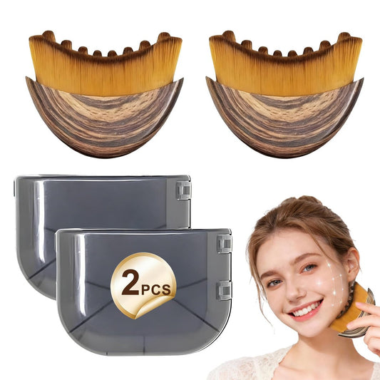 2er Set Lymphatische Kontur-Gesichtsbürste – Lymphdrainage-Massagebürste & Trockenbürste, ergonomisch geformt für Gesichtskonturen, lindert Müdigkeit, reduziert Schwellungen und Doppelkinn, fördert strahlende Haut