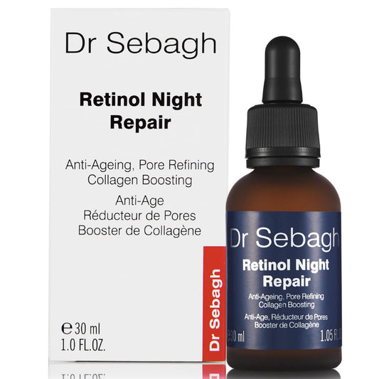 Dr Sebagh Retinol Night Repair – Hochwirksames Retinol-Serum für das Gesicht mit Vitamin E, Hagebuttenöl und Squalan – Fördert Kollagen und hellt die Haut auf