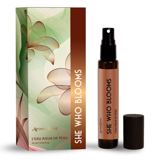 She Who Blooms | 10ml Reisegröße Parfüm | Blumig, Frisch & Zitrus | Neroli, Jasmin | Alkoholfrei, Sauber | Eau de Parfum | Luxuriöser Duft | Premium Geschenke | Langanhaltend | Aromafume