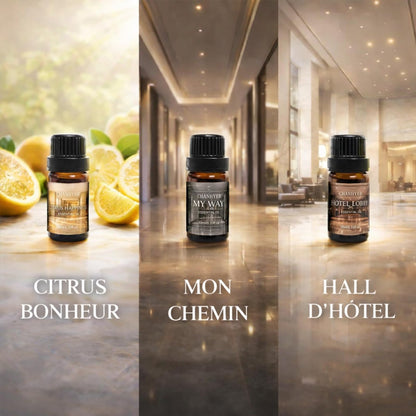 Hotel Collection Duftöl-Set für Diffuser – 6x10ml Luxuriöse Aromaöle mit Lavendel, Jasmin, Pfefferminze, Weißer Tee, Zitrusglück, My Way, Hotellobby – Geschenk für Frauen und Männer