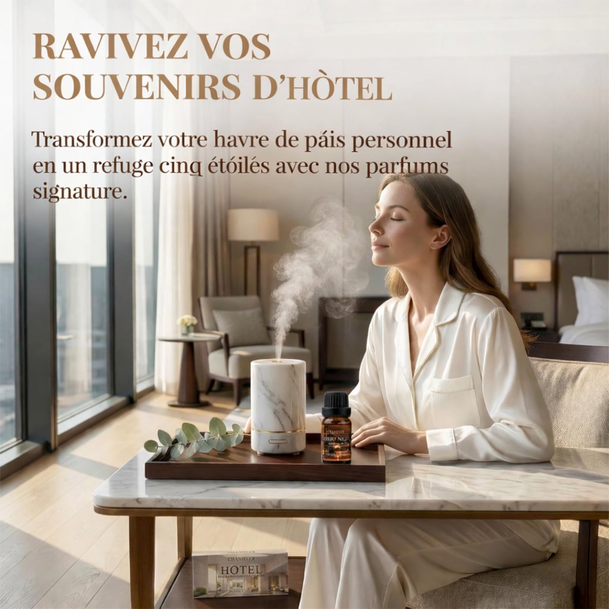 Hotel Collection Duftöl-Set für Diffuser – 6x10ml Luxuriöse Aromaöle mit Lavendel, Jasmin, Pfefferminze, Weißer Tee, Zitrusglück, My Way, Hotellobby – Geschenk für Frauen und Männer