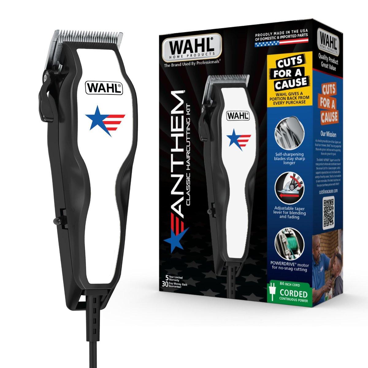 Wahl USA Anthem Classic Haarschneide-Set – Kabelgebundener Haarschneider für Männer mit verhedderungsfreien Klingen, kraftvollem POWERDRIVE-Motor & verstellbarem Fade-Hebel – Modell 3029140